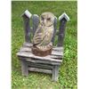 Image 1 : Wooden Owl Sculpture on Rustic Bench
