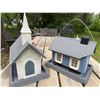 Image 1 : Plastic Birdhouse Lot, Church and Cabin