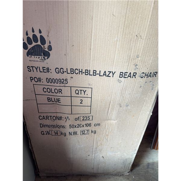 Grizzly Outdoor Gear Blue Lazy Bear Chairs, 2