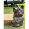 Image 2 : Bear-Themed Bench with Wooden Slab Seat, 124 in Long