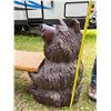 Image 4 : Bear-Themed Bench with Wooden Slab Seat, 124 in Long