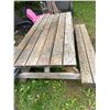 Image 2 : Wooden Outdoor Picnic Table with Built-in Benches