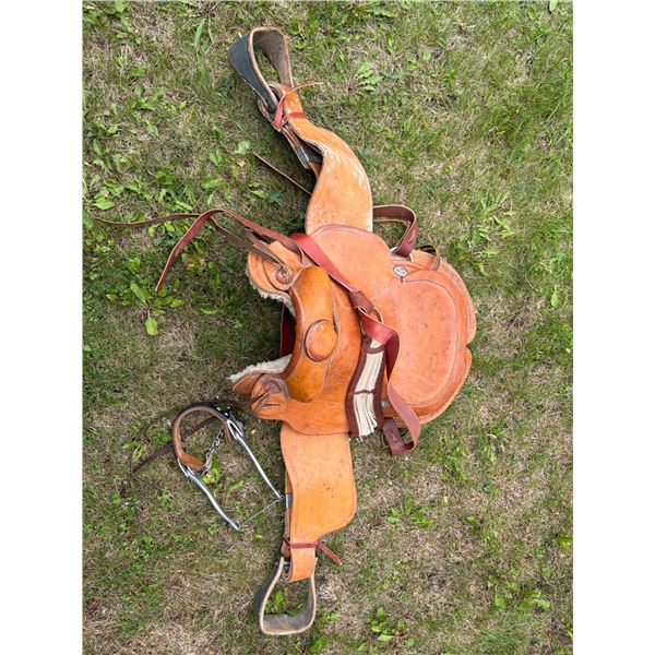 Western Leather Saddle with Accessories