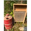 Image 4 : Vintage Red Gas Can, Metal Washboard, and Child's Tricycle