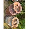 Image 2 : Two Vintage Metal Milk Cans, 22" and 17" Tall