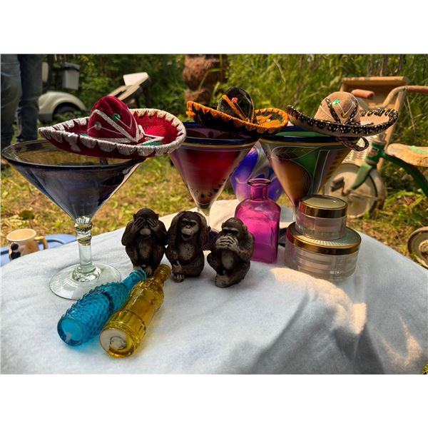 Decorative Items Including Glassware and Figurines