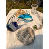 Image 1 : Decorative Glass Sculptures, Coral, and Celestite