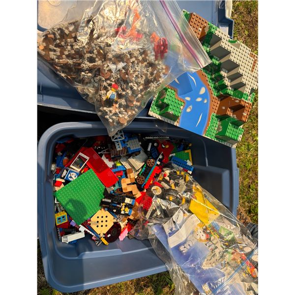 LEGO Lot with Parts, Figures, and Baseplates