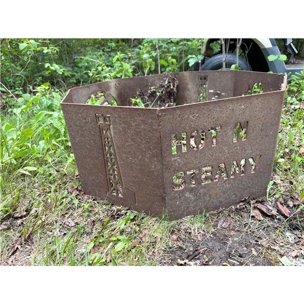 Rustic Metal Octagonal Fire Pit with Cutout Design