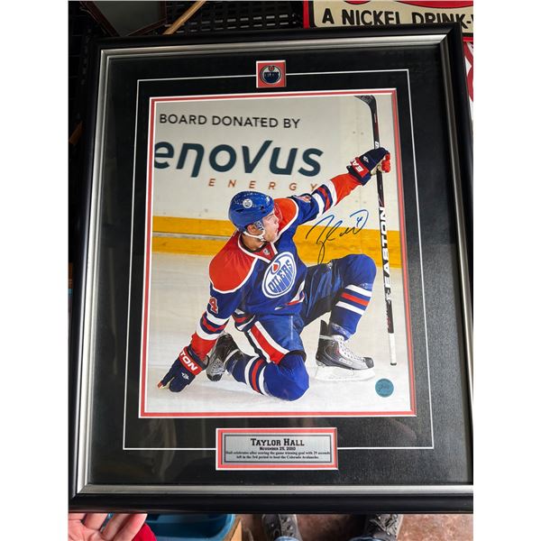 Framed Taylor Hall Signed Edmonton Oilers Photo