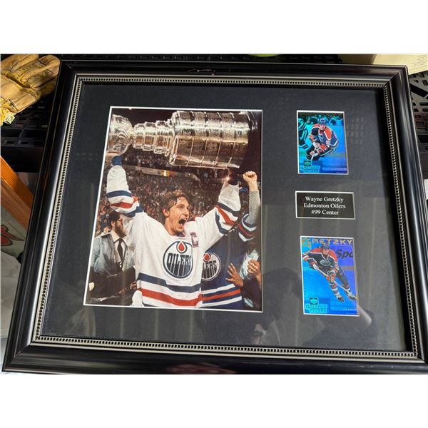 Wayne Gretzky Framed Display with Cards and Photo