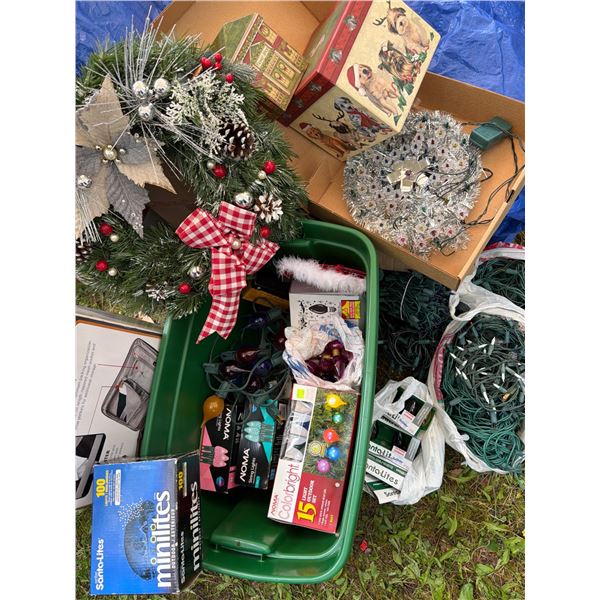Christmas Lights, Vintage Star, and Decor Items