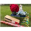 Image 1 : Christmas Decor Lot with Centerpiece and 4-Foot Tree