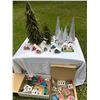 Image 1 : Vintage Cardboard Christmas Village with Trees