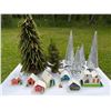 Image 3 : Vintage Cardboard Christmas Village with Trees