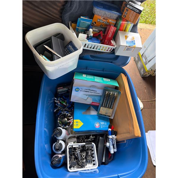 Office Supplies Including Highlighters and Stapler