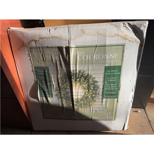 48-Inch Pre-Lit Wreath, New in Box
