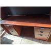 Image 4 : Wood Office Desk with Shelves and File Draws