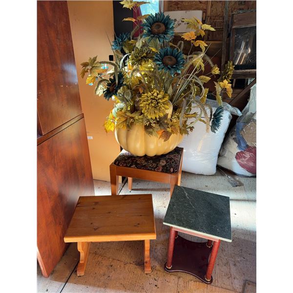 Three Small Tables and Pumpkin Floral Center