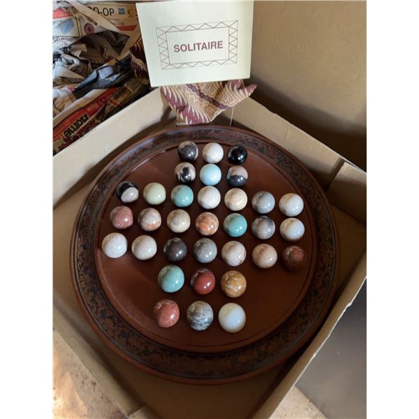 Handcrafted Stone Solitaire Game Set