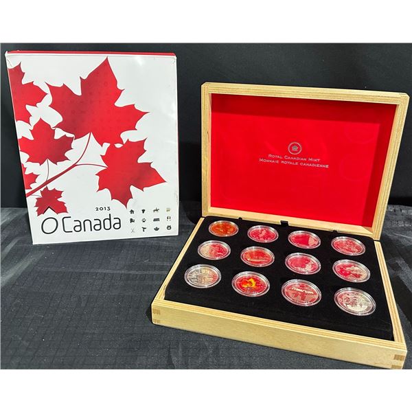 2013 Royal Canadian Mint Set of 12 .9999 Fine Silver $10 Coins, 34mm