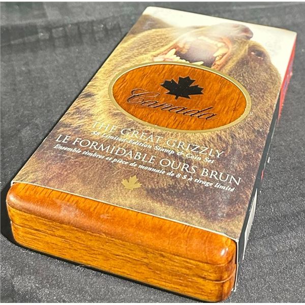 2004 Canada $8 Grizzly Bear Silver Coin & Stamp Set
