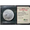 Image 1 : 2001 Silver American Eagle Uncirculated Coin in Littleton Slab