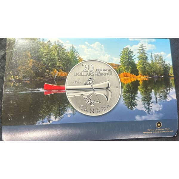 2011 Royal Canadian Mint $20 Fine Silver Canoe Coin Trio