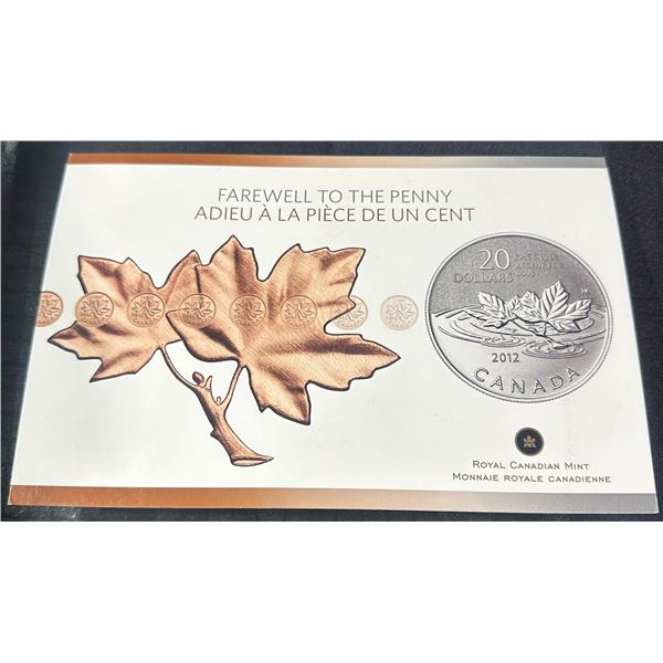 2012 Royal Canadian Mint Farewell to the Penny $20 Fine Silver Coin Set