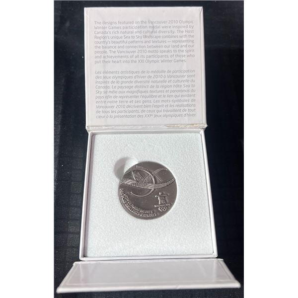 Vancouver 2010 Olympic Winter Games Participation Medal in Box