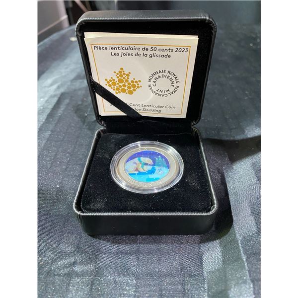 2023 Royal Canadian Mint 50 Cent Lenticular Coin Joy Sledding