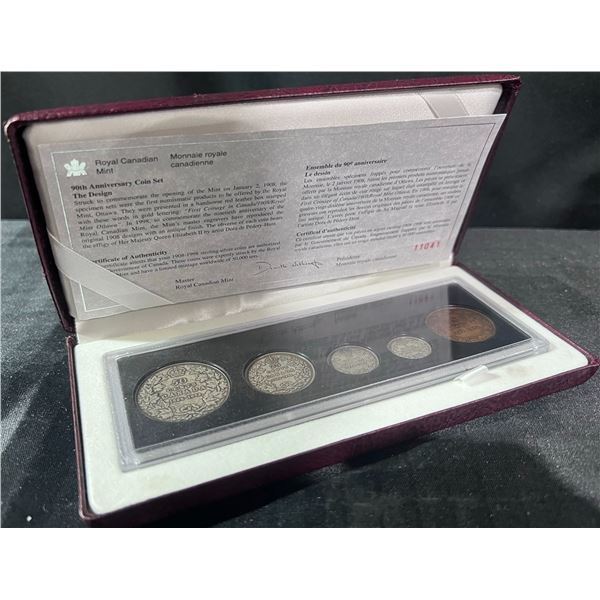 Royal Canadian Mint 90th Anniversary 1908-1998 Coin Set, 92.5% Silver