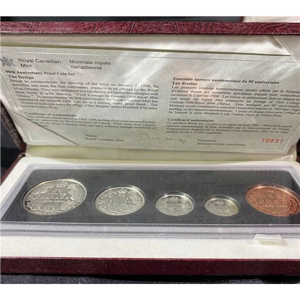 Royal Canadian Mint 90th Anniversary Proof Coin Set 1908-1998