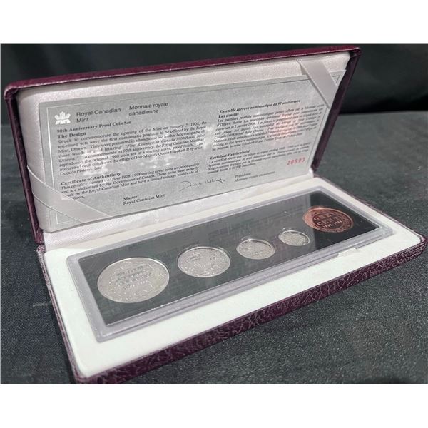 1998 Royal Canadian Mint 90th Anniversary Proof Coin Set 92.5% Silver