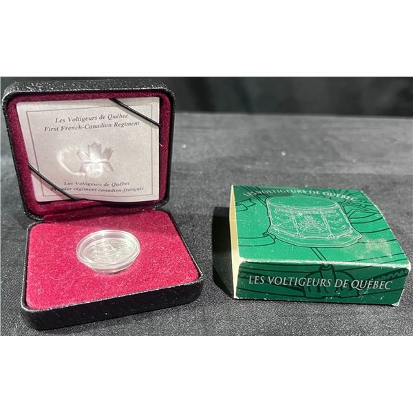 2000 Royal Canadian Mint Les Voltigeurs de Québec Silver 5 Cent Coin