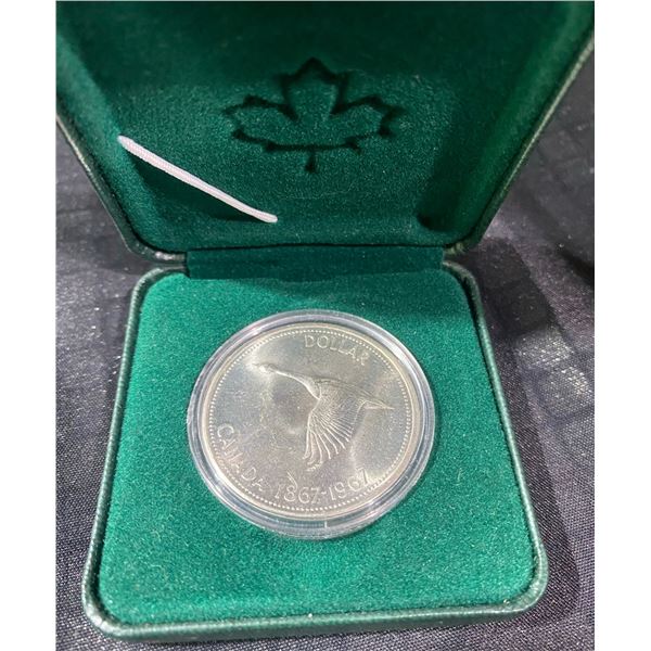 1967 Canada Centennial Silver Dollar in Case
