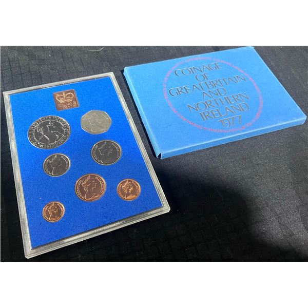 1977 Great Britain UK Proof Coin Set With Case – Silver Jubilee