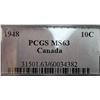 Image 4 : 1948 Canada 10 Cent Coin PCGS MS63 Graded