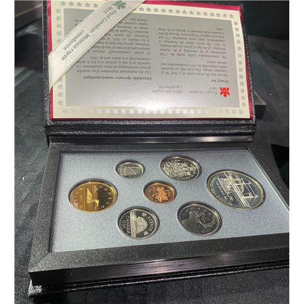 1991 Royal Canadian Mint Proof Coin Set with Commemorative Dollar