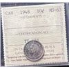 Image 1 : 1948 Canada 10 Cent Silver Coin, ICCS MS-63 Certified