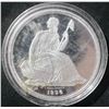 Image 2 : 1836 C. Gobrecht Seated Liberty Dollar COPY .999 Silver Round