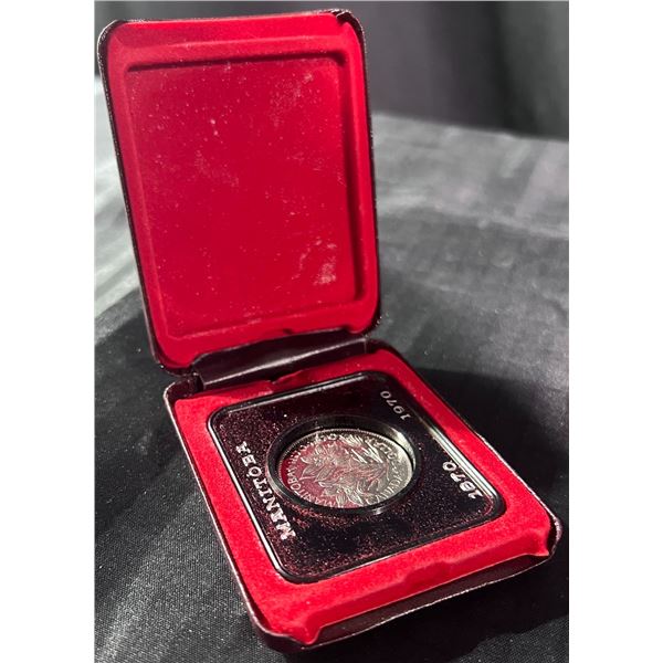 1970 Manitoba Centennial Silver Dollar in Original Case