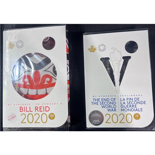 Sealed 2020 Canadian Bill Reid & WWII 75th Anniversary Collector Coin Sets