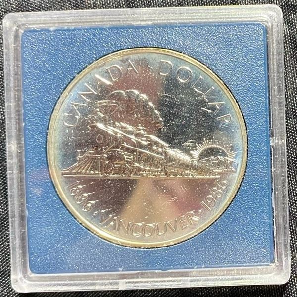 1986 Vancouver Canadian Dollar 50% Silver Proof Coin