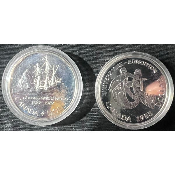 Canada Silver Dollar Proof Coins 1983 And 1987