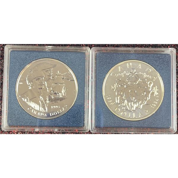 1994 and 1995 Canada Sterling Silver $1 Coins, 23.03g Each