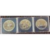 Image 1 : Three Sterling Silver Canadian Commemorative Dollar Coins, 23.03g Each