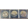 Image 1 : 3 Canadian Sterling Silver Commemorative Dollar Coins, 23.03g Each
