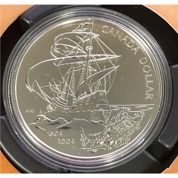 2004 Canada $1 Silver Coin 400th Anniversary First French Settlement