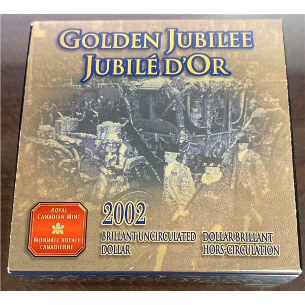 2002 Canada Golden Jubilee Silver Dollar, Brilliant Uncirculated